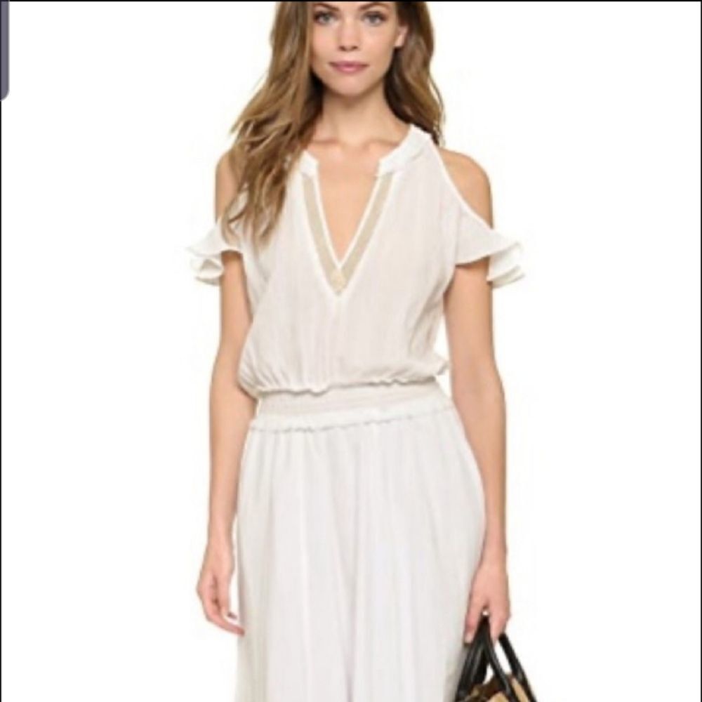 Derek Lam 10 Crosby white cold shoulder blouse sz2